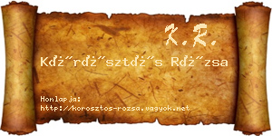 Körösztös Rózsa névjegykártya
