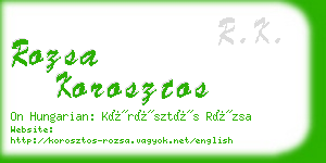 rozsa korosztos business card